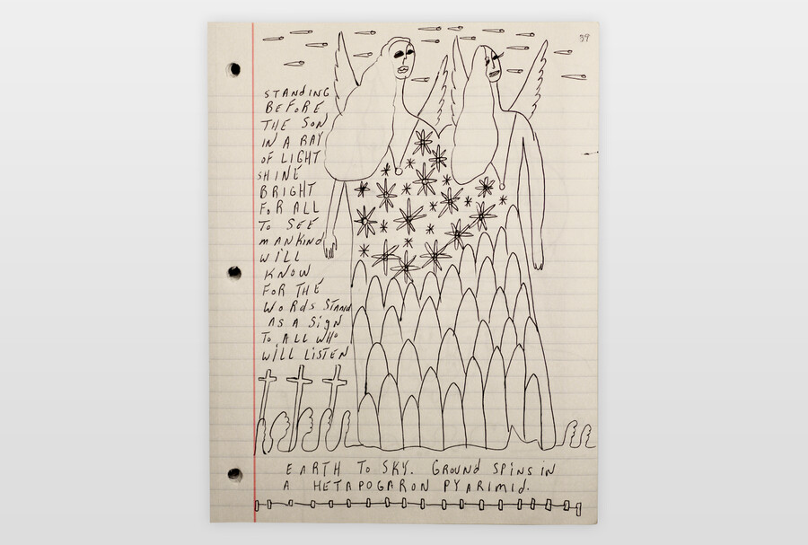 »Earth to sky« Seite aus Skizzenbuch Marker auf Papier
