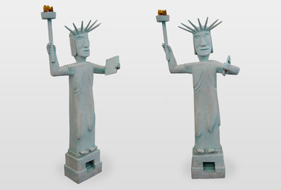 Miss Liberty Holzskulptur, farbig gefasst