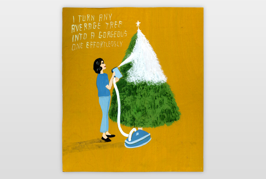 I Turn Any Average Tree Into A Gorgeous One Effortlessly Acrylfarbe auf Sperrholz